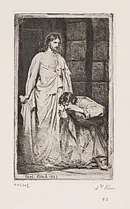 Kristus og den vantro Thomas by Carl Bloch