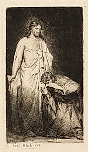 Kristus og den vantro Thomas by Carl Bloch