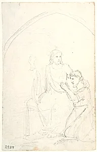 Kristus og en knælende discipel by Dankvart Dreyer