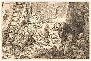 Kristus omskæres (i stalden) by Rembrandt van Rijn