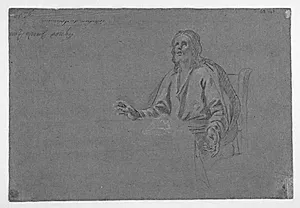 Kristus siddende ved at bord by Ubekendt