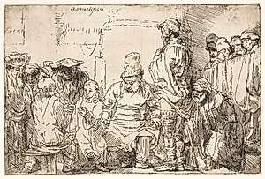 Kristus som 12 årig i templet by Rembrandt van Rijn