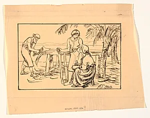Kristus som tømmersvend hos Josef og Maria by Joakim Skovgaard