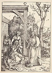 Kristus tager afsked med sin moder by Albrecht Dürer