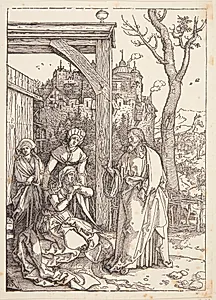 Kristus tager afsked med sin moder by Albrecht Dürer