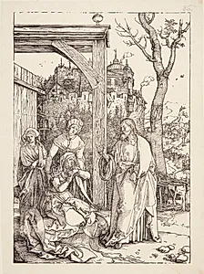 Kristus tager afsked med sin moder by Albrecht Dürer