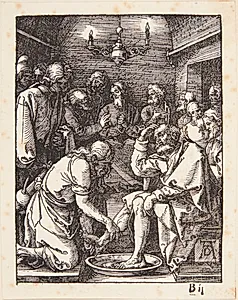 Kristus vasker Peters fødder by Albrecht Dürer
