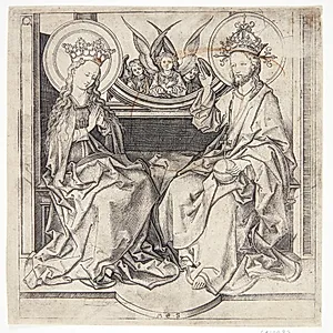 Kristus velsigner Jomfru Maria by Martin Schongauer