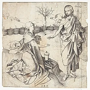 Kristus viser sig for Maria Magdalene by Martin Schongauer
