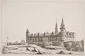 Kronborg set fra den nordvestlige side by Constantin Hansen
