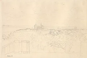 Kronborg set fra Marienlyst by C.W. Eckersberg