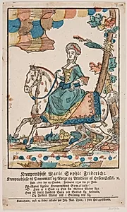Kronprinsesse Marie Sophie Frederikke til hest by Ubekendt
