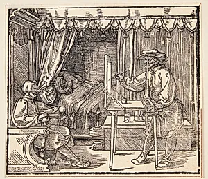 Kunstner, som tegner et portræt by Albrecht Dürer