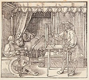 Kunstner, som tegner et portræt by Albrecht Dürer