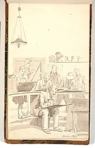 Kunstnere, der tegner by Martinus Rørbye