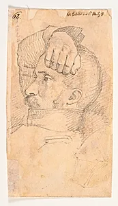 Kunstnerens bror C.C. Lundbye, halvt liggende med højre hånd hvilende på hovedet by Johan Thomas Lundbye