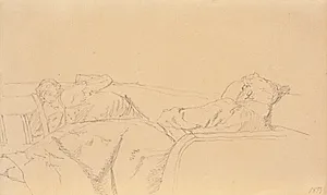Kunstnerens fader og moder sover til middag by Christen Købke