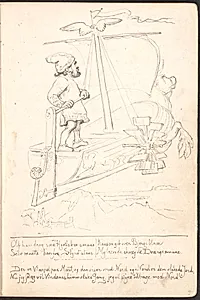 Kunstnerens signatur og en påskrift af hans bror by Johan Thomas Lundbye