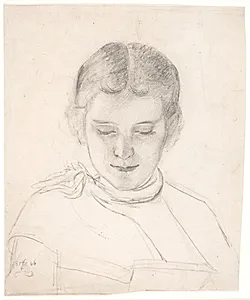 Kunstnerens søster, Elizabeth Zahrtmann, læsende by Kristian Zahrtmann