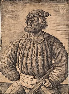 Kunz von der Rosen, kejser Maximilians hofnar by Daniel Hopfer