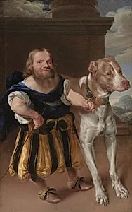 Kurfyrsten af Sachsens italienske dværg Giacomo Favorchi med prinsesse Magdalene Sibylles hund, Raro