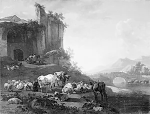 Kvæg i en sydlandsk egn by Willem Romeyn