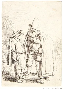 Kvaksalver i samtale med et bondepar by Adriaen van Ostade