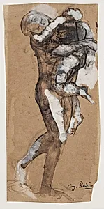 Kvinde der bærer en dreng by Auguste Rodin