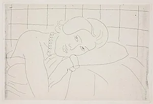 Kvinde, der hviler hovedet på armen. Halvfigur by Henri Matisse