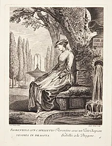Kvinde fra Firenze (Florentine avec un Petit Chapeau habillée à la Dragone) by Rose Angélique Moitte