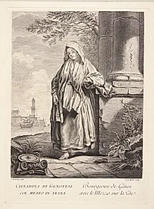Kvinde fra Genova (Bourgeoise de Gênes avec le Mezzo sur la tête)