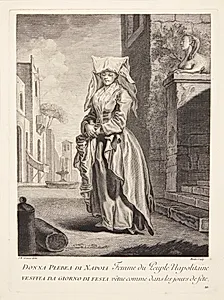 Kvinde fra Napoli (Femme du Peuple Napolitaine vêtue comme dans les jours de fête) by Pierre Etienne Moitte