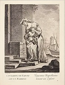 Kvinde fra Napoli med et barn (Paysanne Napolitaine tenant un Enfant)