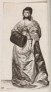 Kvinde med en kyse og muffe by Wenceslaus Hollar