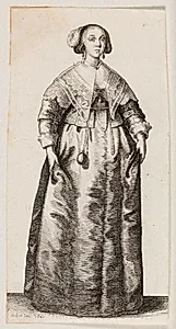 Kvinde med en lugtedåse, der hænger i en kæde by Wenceslaus Hollar