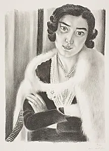 Kvinde med kappe af rævepels by Henri Matisse