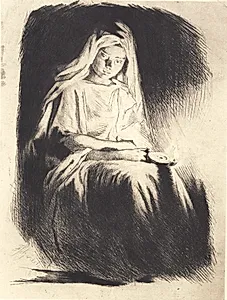 Kvinde med lampen by Frans Schwartz