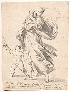 Kvinde med to børn (Caritas) by Hans Rottenhammer