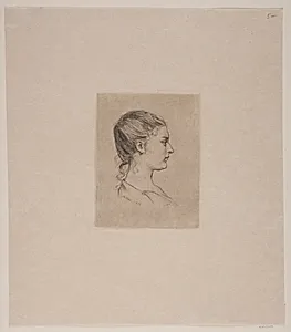 Kvindehoved. Profil til højre by Axel Hou