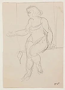 Kvindelig akrobat, siddende i trapez by Emile Othon Friesz