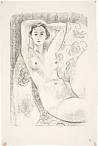 Kvindelig model, siddende i en lænestol by Henri Matisse
