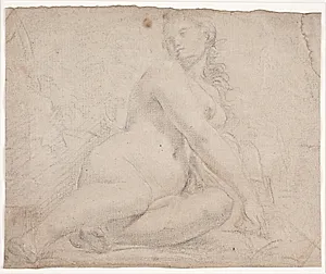 Kvindelig modelstudie by Hendrik Krock