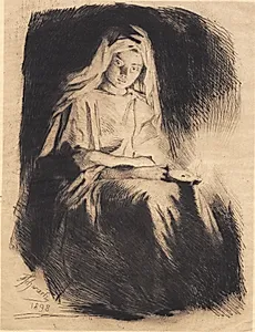 Kvinden med lampen by Frans Schwartz
