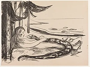 Kvinden og slangen by Edvard Munch