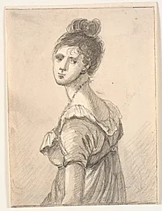 Kvindeportræt i halvfigur by C.A. Lorentzen