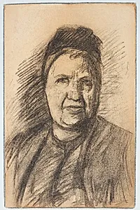 Kvindeportræt. Skitsebogsblad by Albert Gottschalk