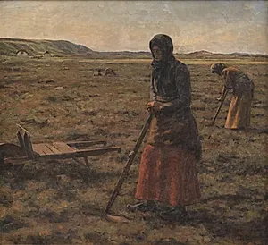 Kvinder hakker lyng by Jens Vige