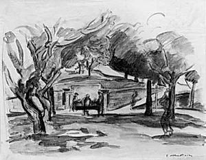 Kvinderne ved brønden. Portugal by Emile Othon Friesz