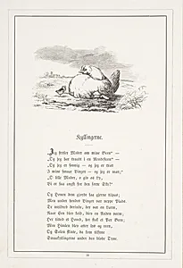 Kyllingerne. Illustration til H.V. Kaalund, "Fabler for Børn" by H.P. Hansen