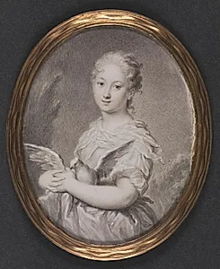 Kyskheden, en ung pige med en due by Rosalba Carriera